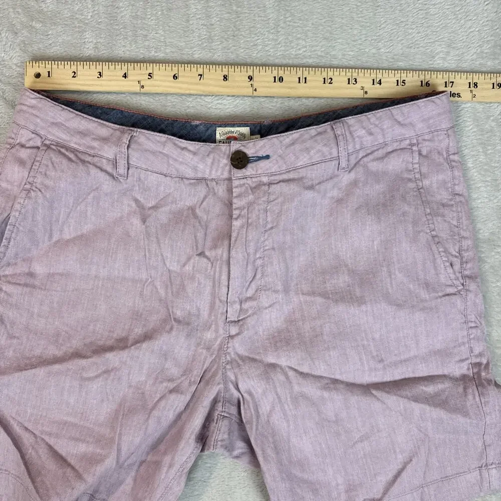 Faherty All Day Shorts Mens 34 Pink Preppy Coastal Chino Casual Flat Front